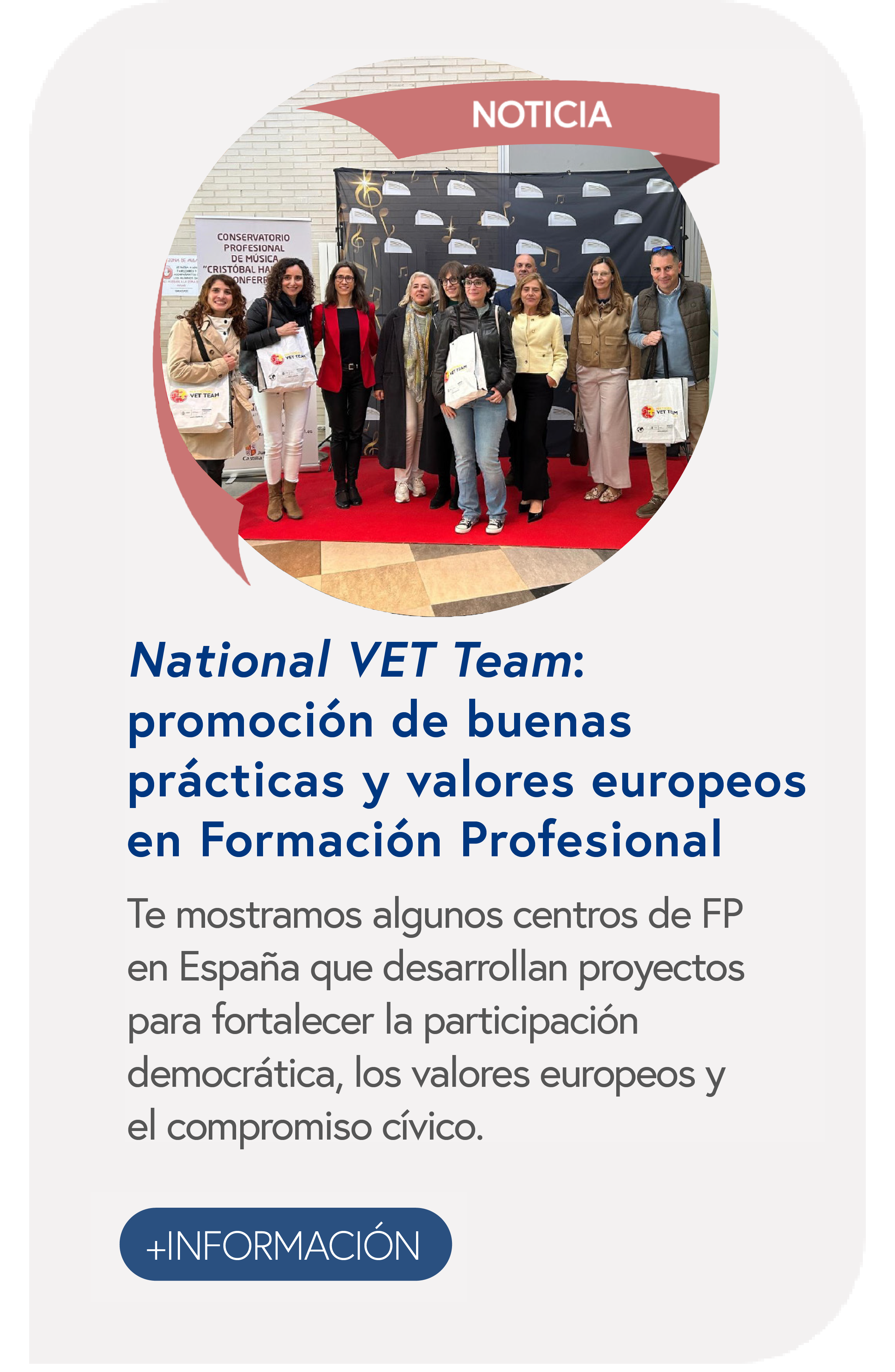 National VET Team: promoción de buenas prácticas y valores europeos en Formación Profesional 